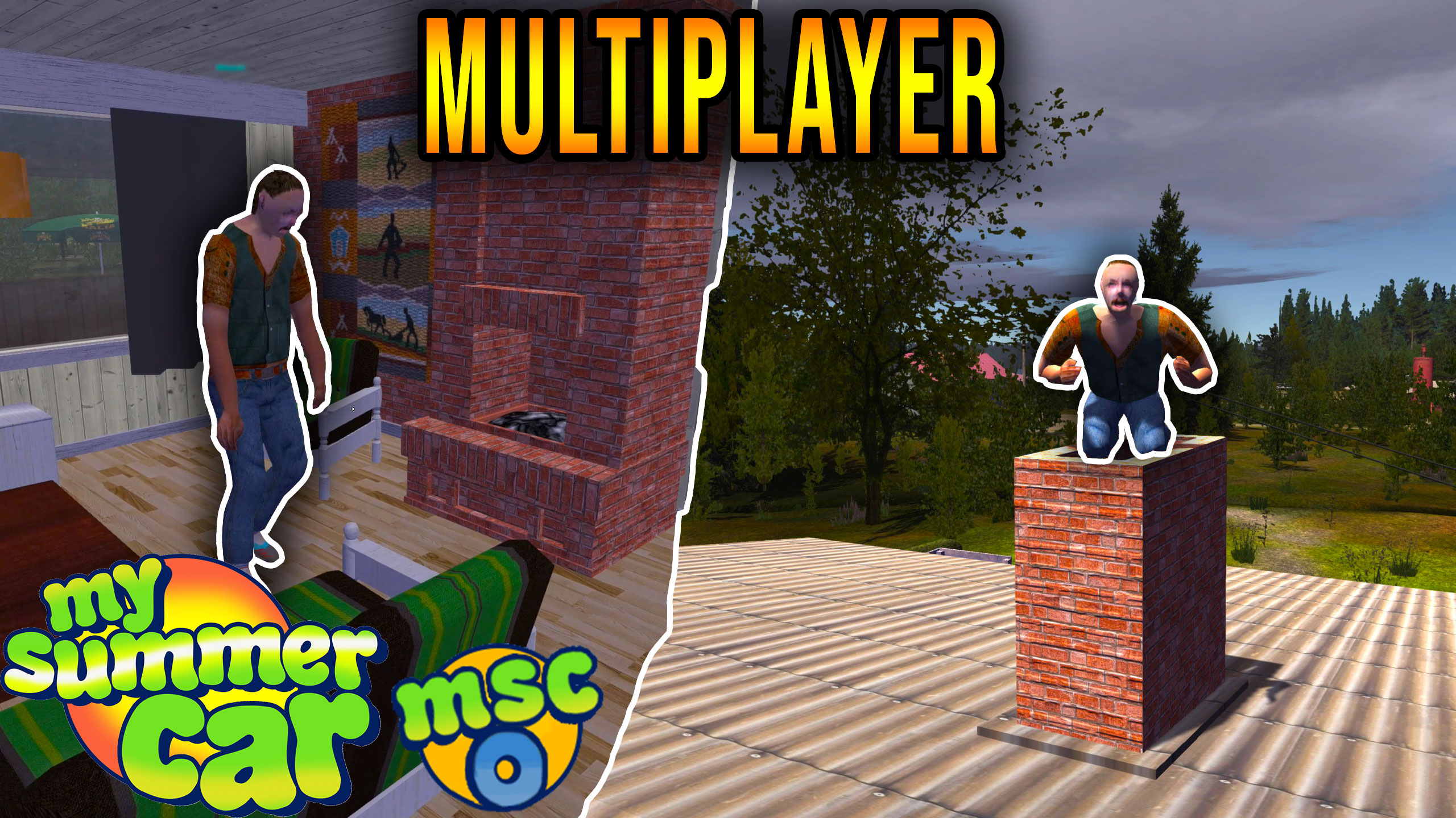 My Summer Car ONLINE- FIRST MULTIPLAYER SERVER w/MODS!! Causing Trouble  w/Pingu! (EARLY BETA) 