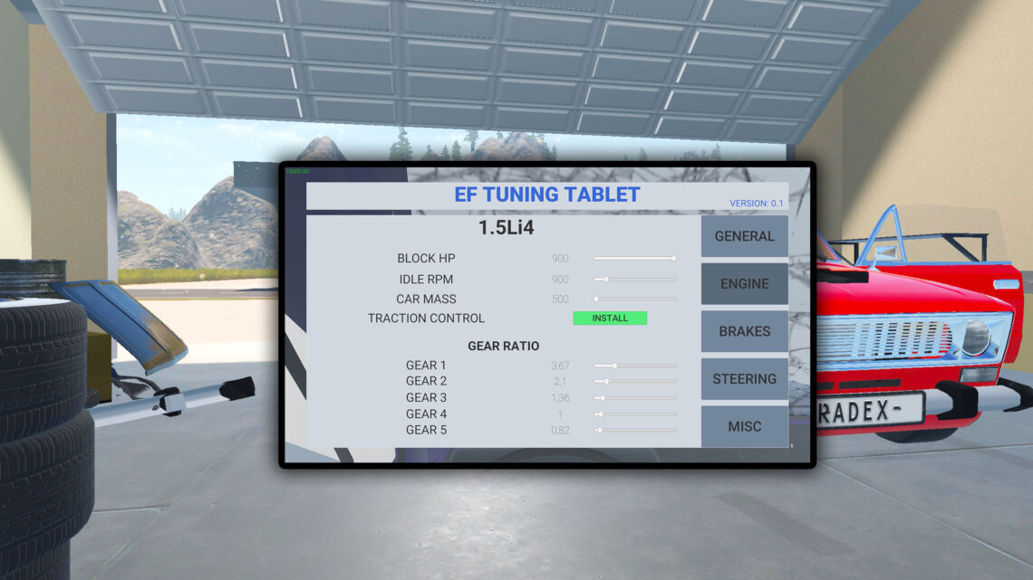 My Garage – E.F Tuning Tablet