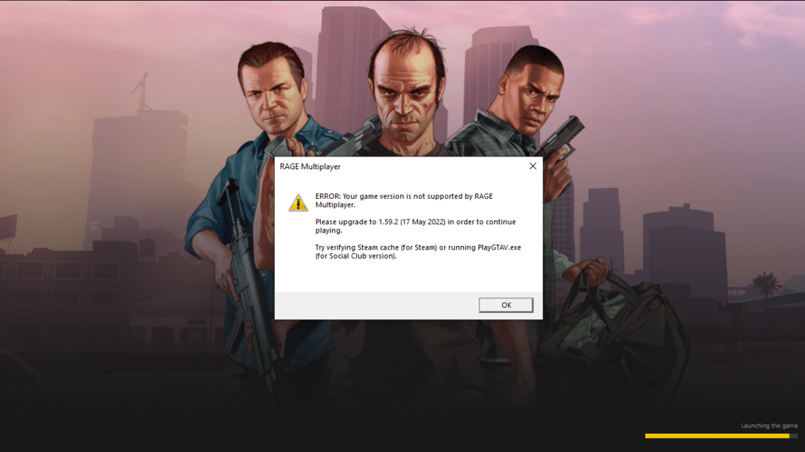 ERROR: Your game version is not supported by RAGE Multiplayer – how to fix it?