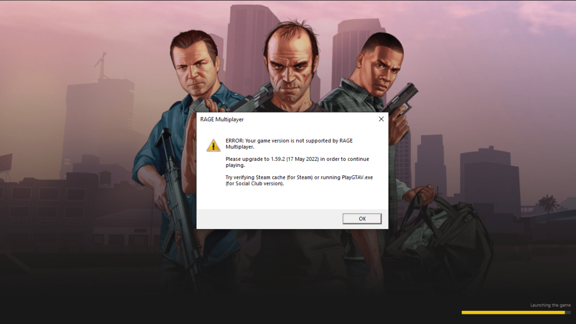 ERROR: Your game version is not supported by RAGE Multiplayer – jak naprawić?